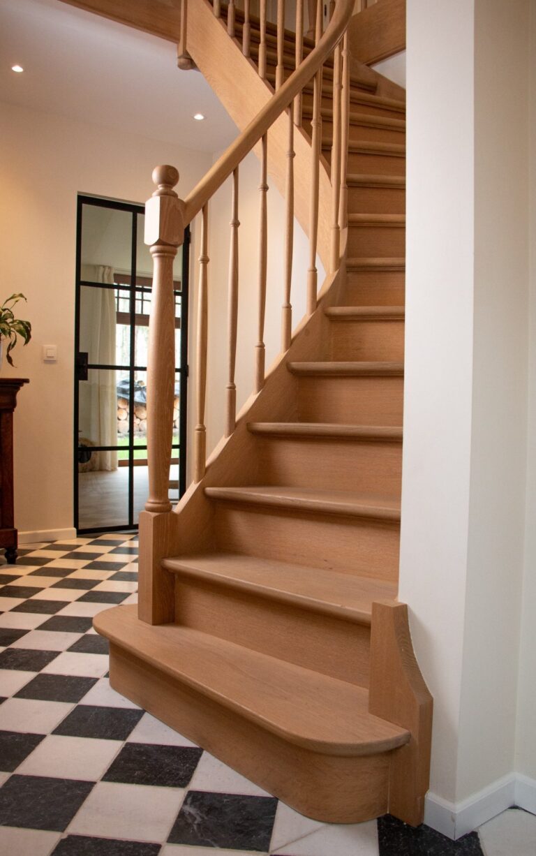 houten trap,landelijke trap,tijdloos,tijdloze trap,landelijk interieur